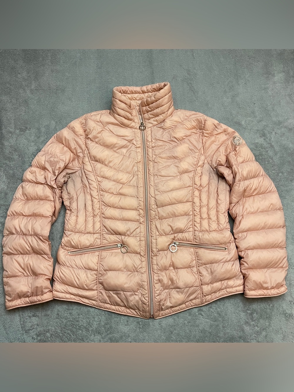 Michael Kors Women’s Hooded Packable Quilted Down Puffer Jacket Coat Pink Sz XL